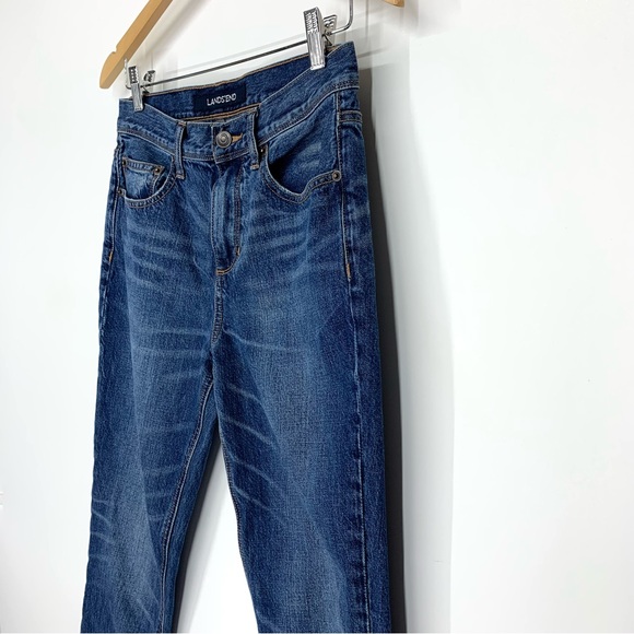 Lands’ End Straight Taper Medium Wash Classic Blue Jeans Mid To High Rise Size 2 - Picture 5 of 16